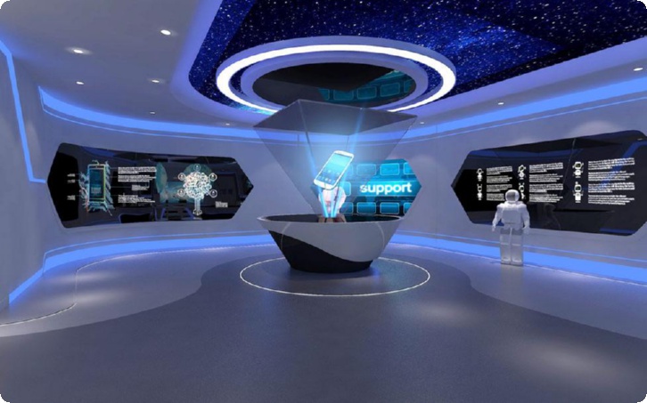 展厅设计富有科技感的话,科技感展厅效果图